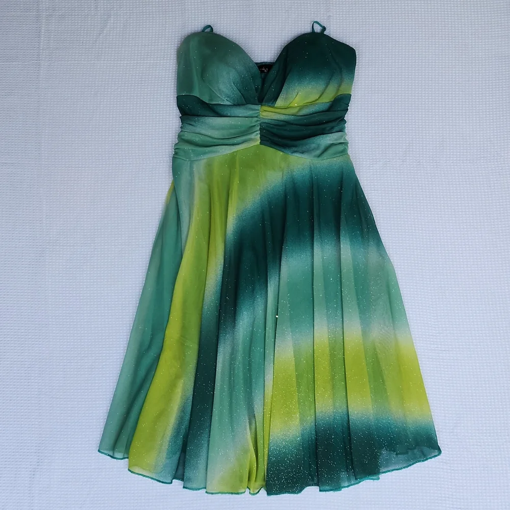 Green Ombre Spaghetti Strap Dress - Picture 5 of 10